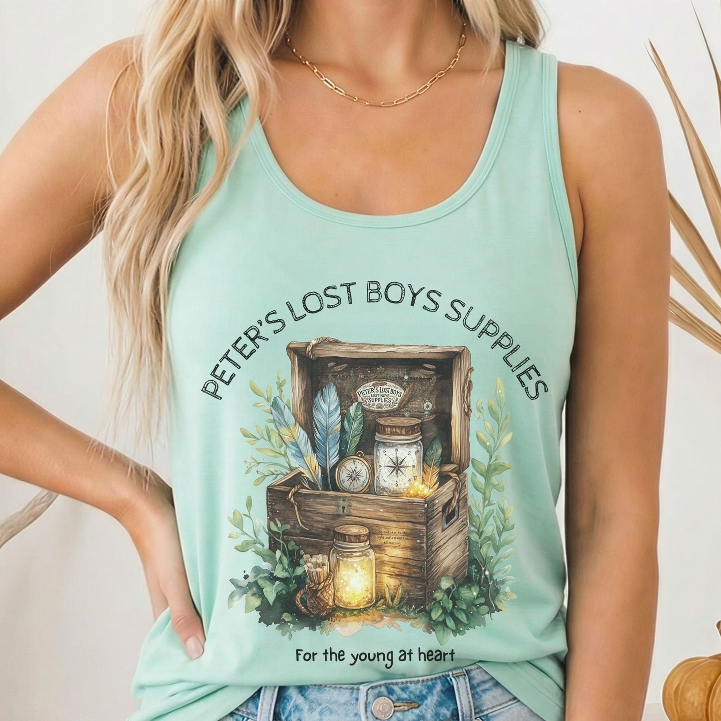 Tank Top Solid Mint / XS Peter's Lost Boys Supplies Shirt Peter Pan Women's Racerback Tank Top The Mystic Eden