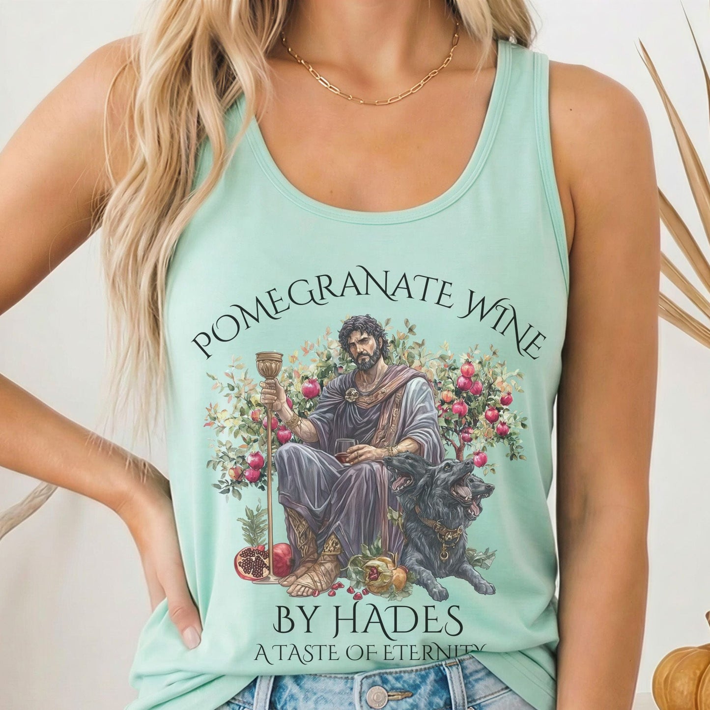 Tank Top Solid Mint / XS Pomegranate Wine A Taste of Eternity Mythology Women's Racerback Tank Top The Mystic Eden