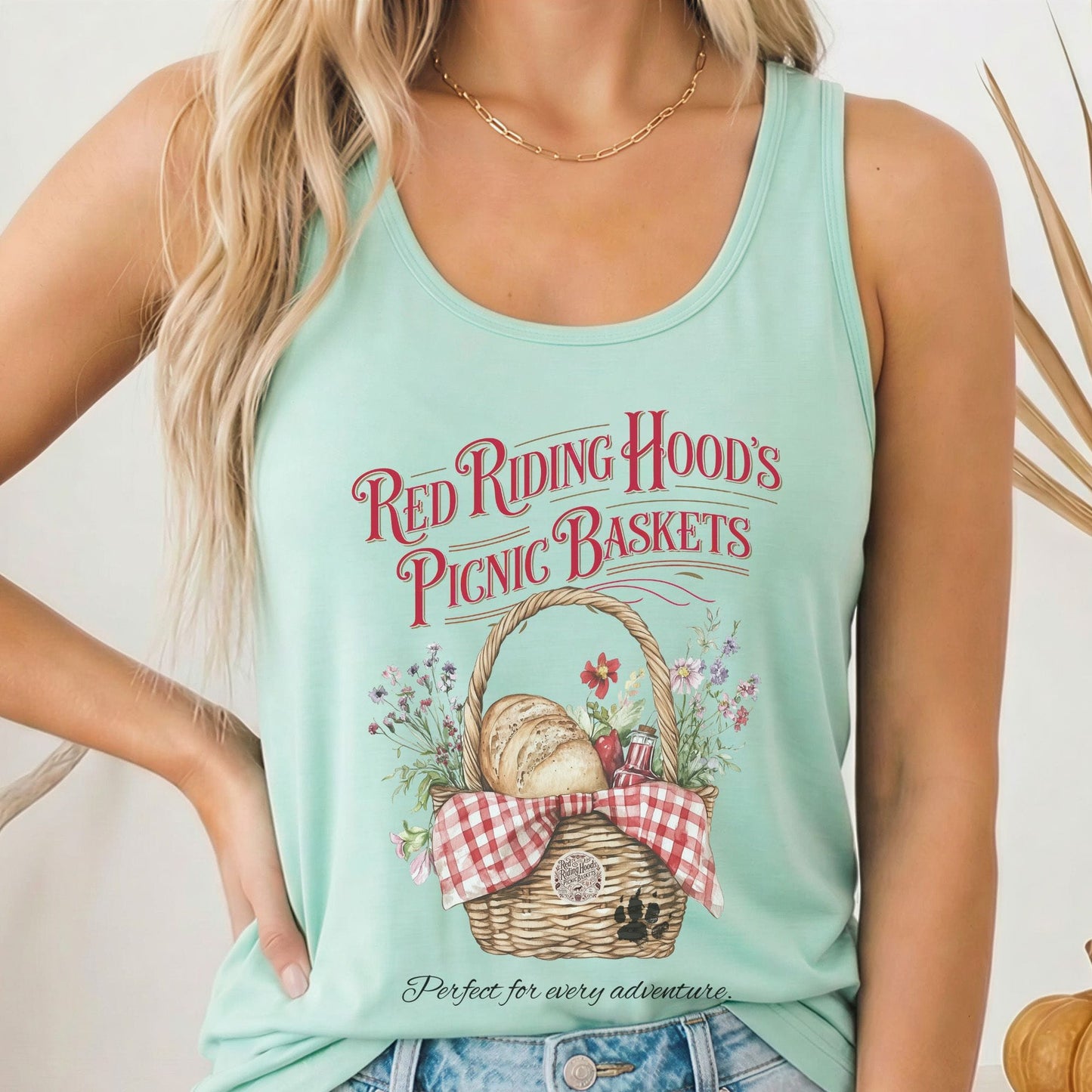 Tank Top Solid Mint / XS Red Riding Hood's Picnic Baskets Women's Racerback Tank Top The Mystic Eden