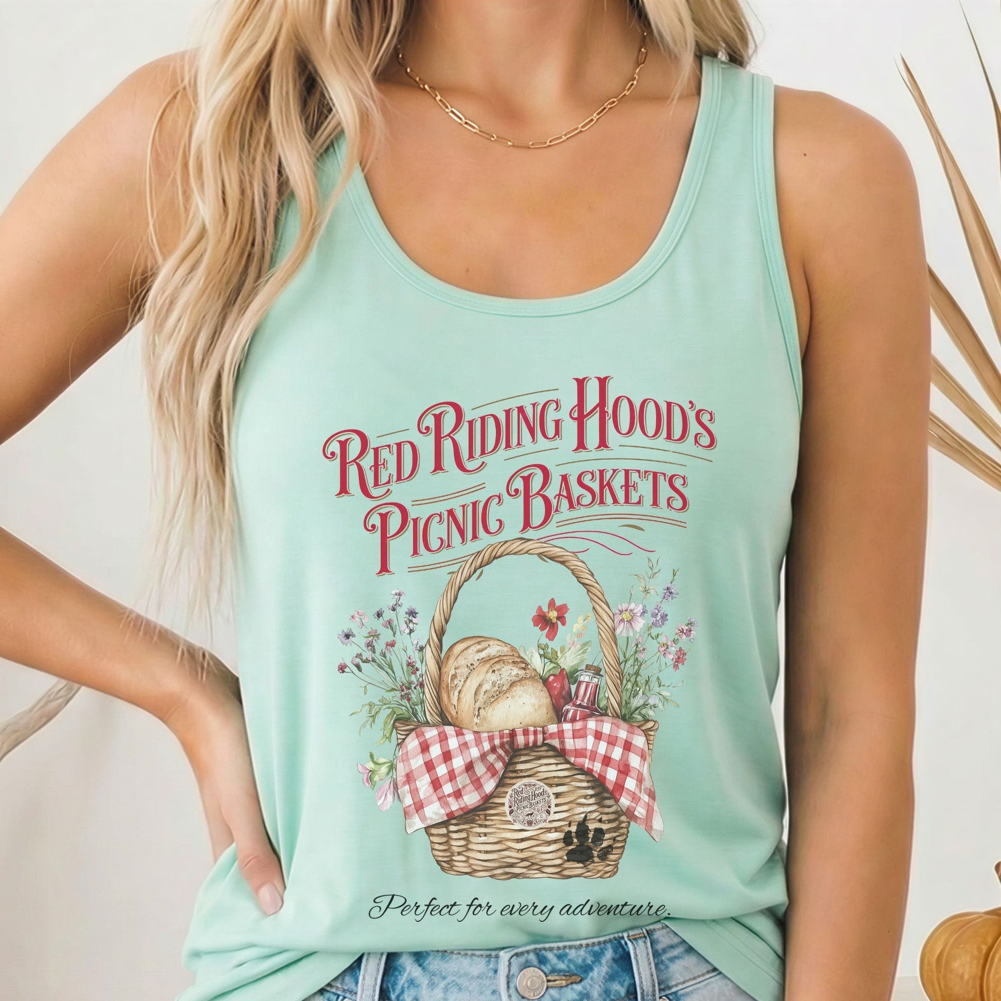 Tank Top Solid Mint / XS Red Riding Hood's Picnic Baskets Women's Racerback Tank Top The Mystic Eden
