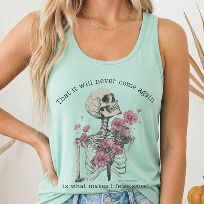 Tank Top Solid Mint / XS That It Will Never Come Again Emily Dickinson Women's Racerback Tank Top The Mystic Eden
