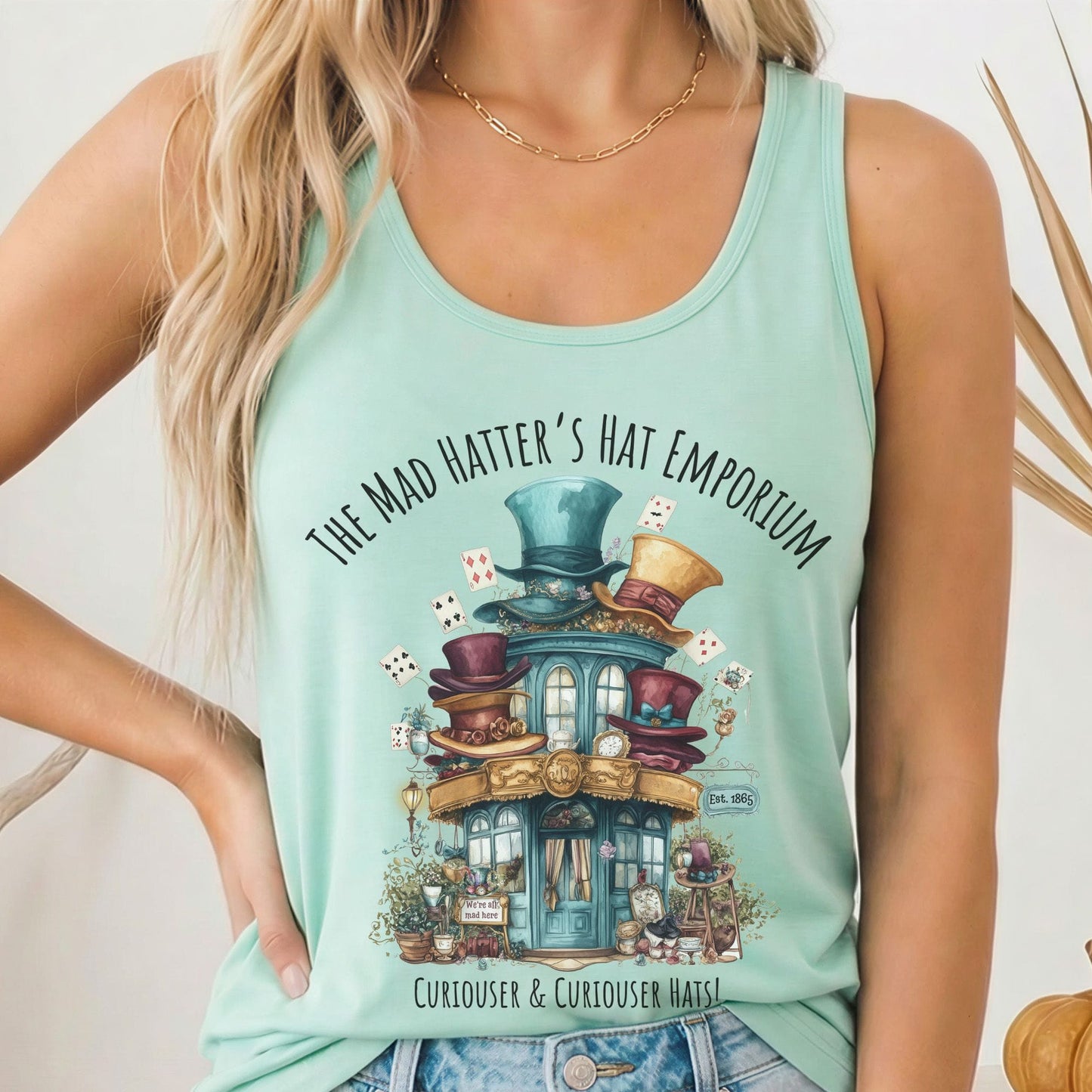 Tank Top Solid Mint / XS The Mad Hatter's Hat Emporium Women's Racerback Tank Top The Mystic Eden