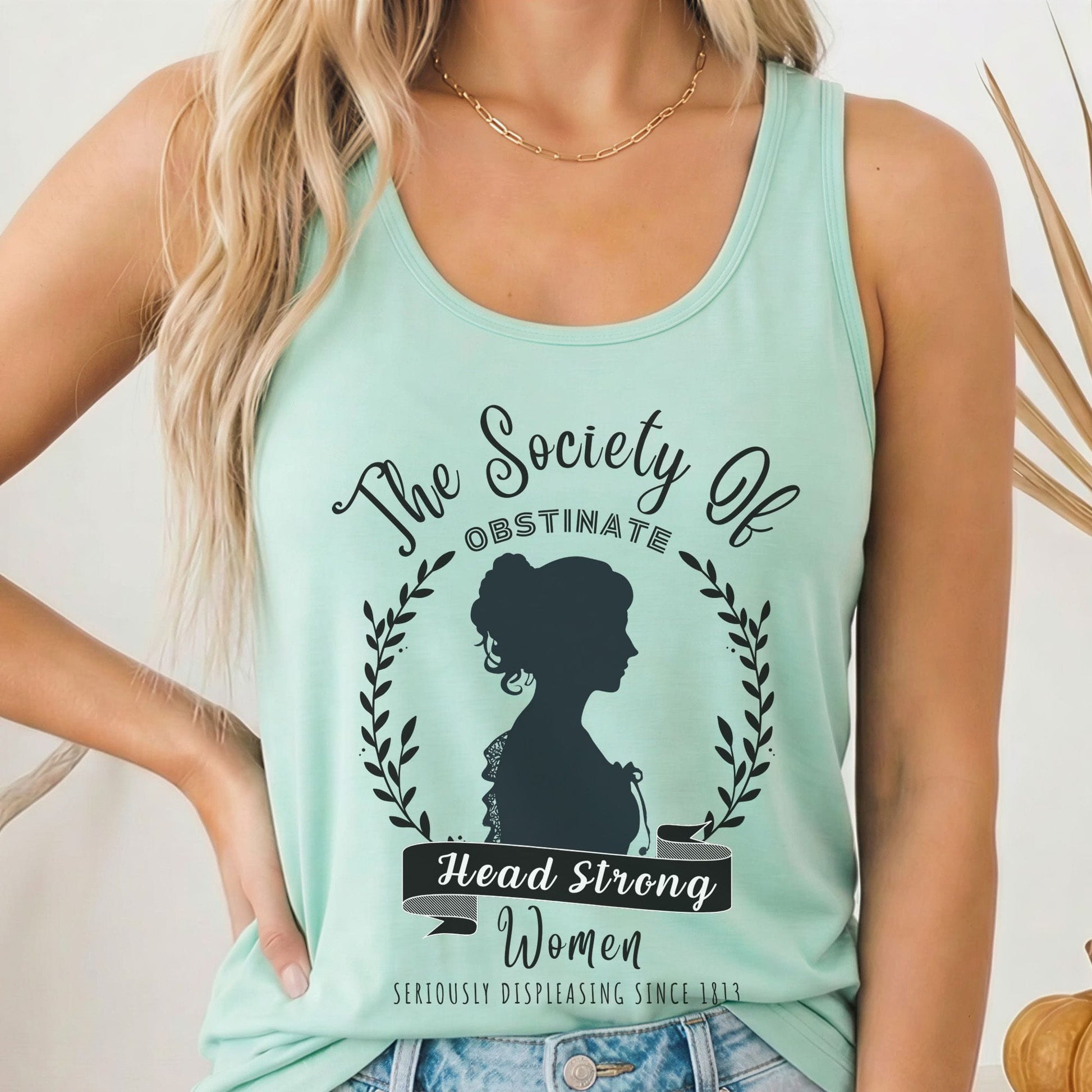 Tank Top Solid Mint / XS The Society of Obstinate Head Strong Women Women's Racerback Tank Top The Mystic Eden