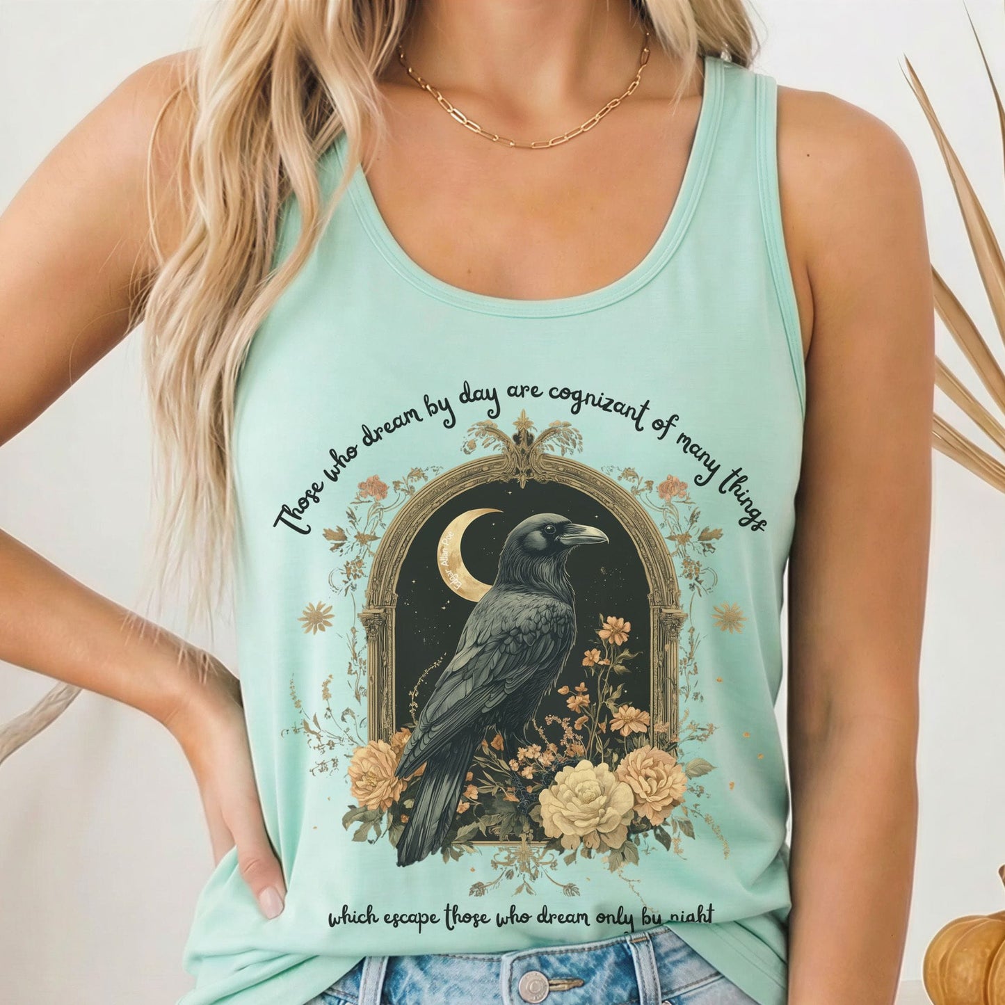 Tank Top Solid Mint / XS Those Who Dream By Day Poe Women's Racerback Tank Top The Mystic Eden