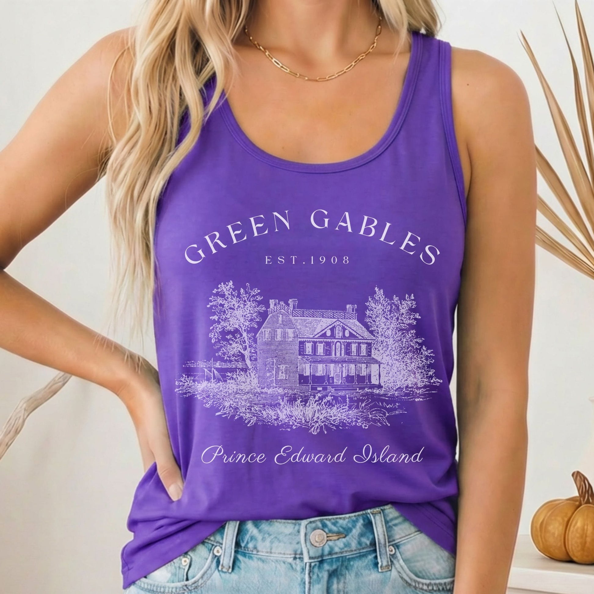 Tank Top Solid Purple Rush / XS Anne of Green Gables Women's Racerback Tank Top The Mystic Eden
