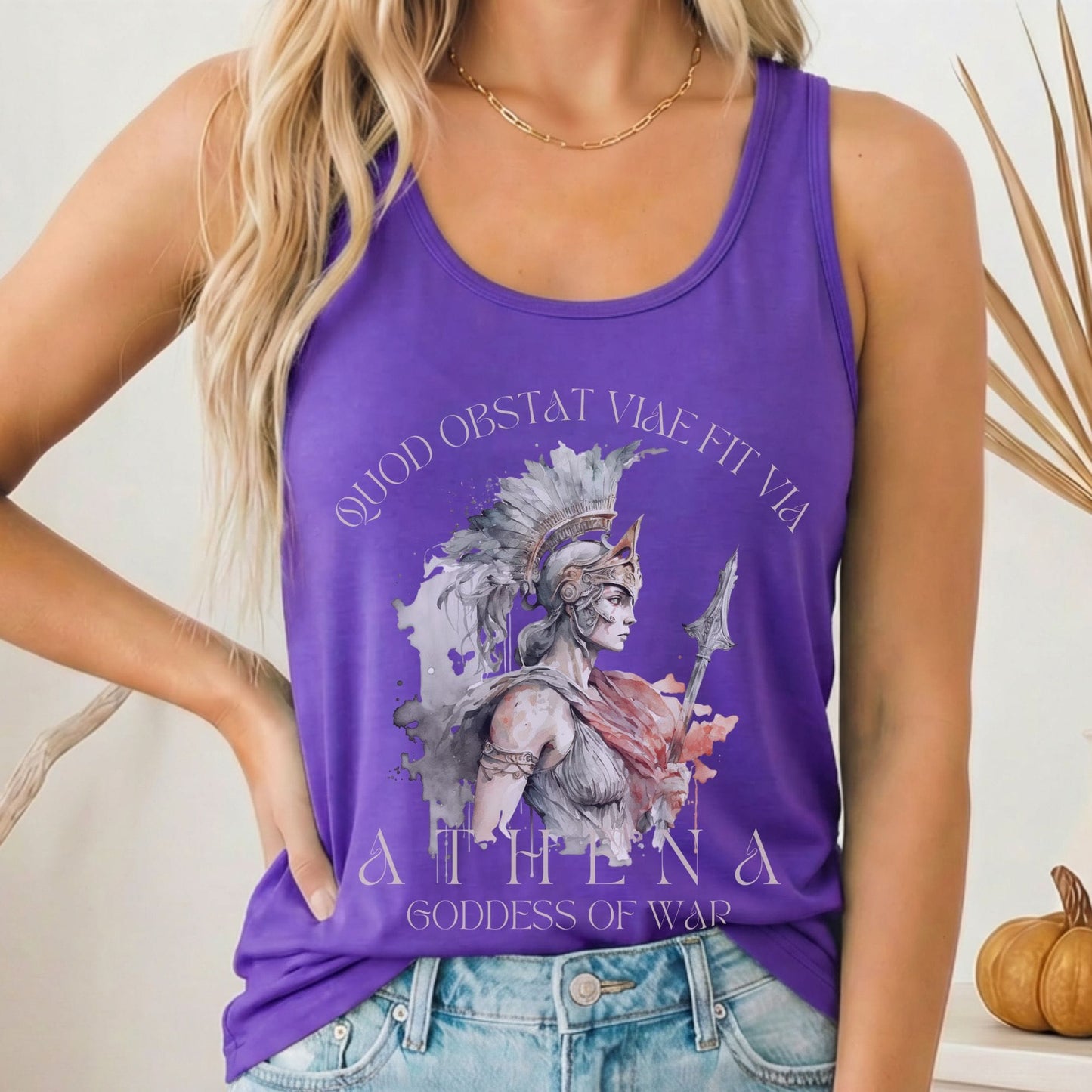 Tank Top Solid Purple Rush / XS Athena Greek Mythology Women's Racerback Tank Top The Mystic Eden