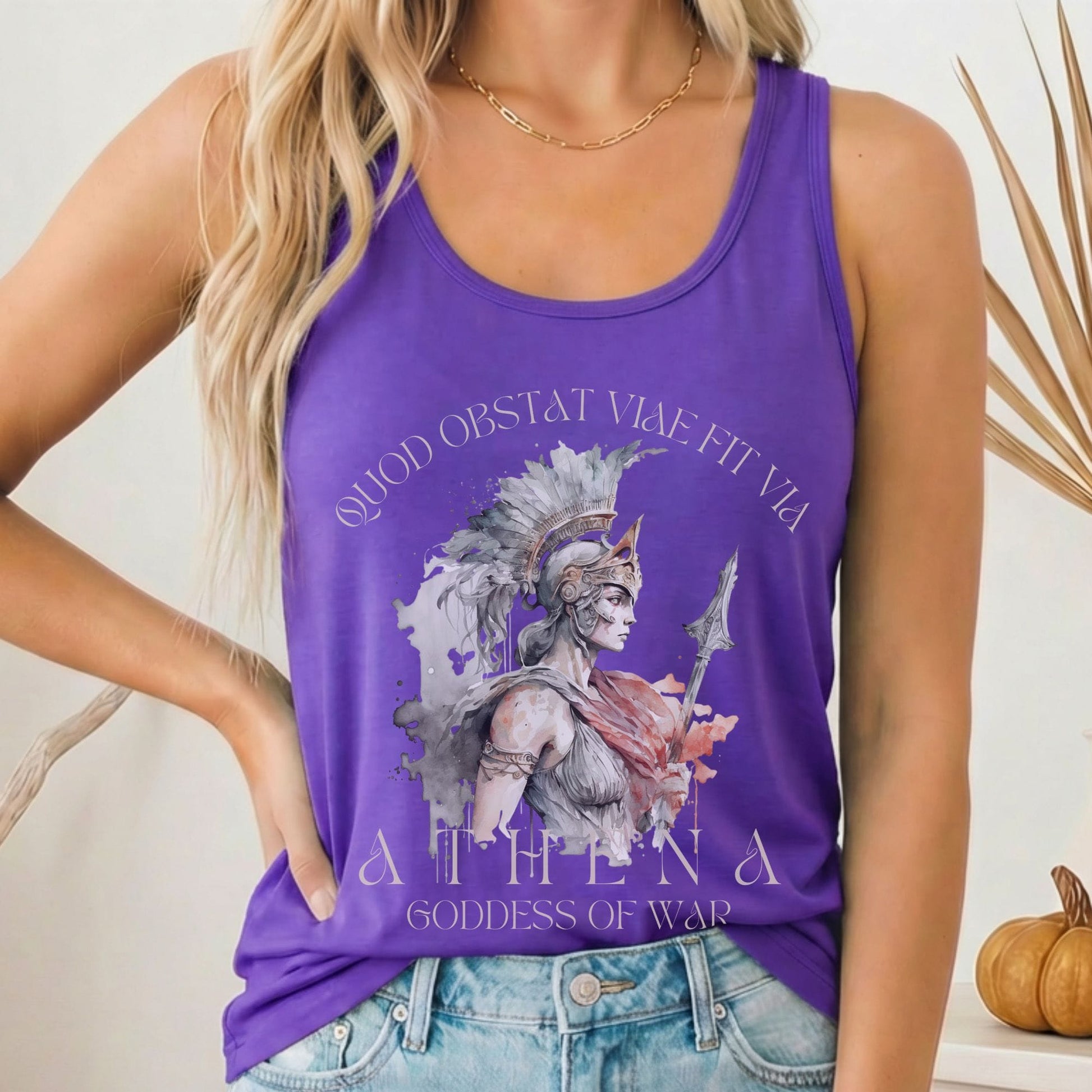 Tank Top Solid Purple Rush / XS Athena Greek Mythology Women's Racerback Tank Top The Mystic Eden