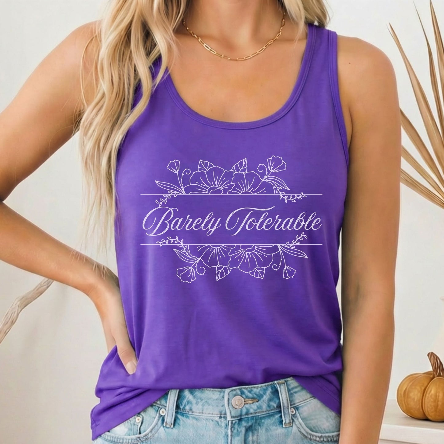 Tank Top Solid Purple Rush / XS Barely Tolerable Jane Austen Women's Racerback Tank Top The Mystic Eden