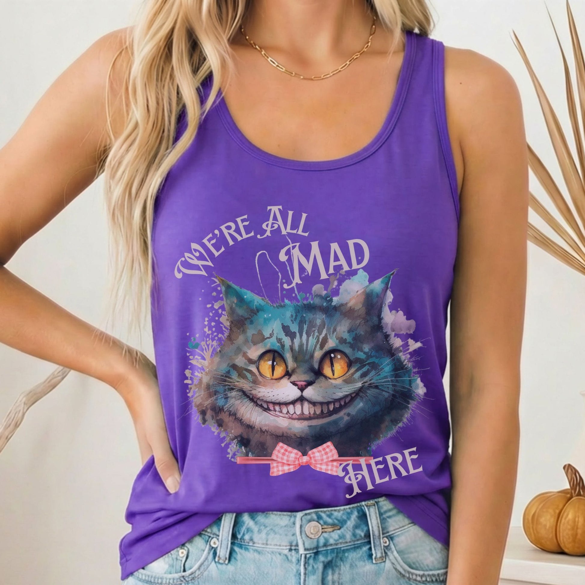 Tank Top Solid Purple Rush / XS Cheshire Cat Women's Racerback Tank Top The Mystic Eden