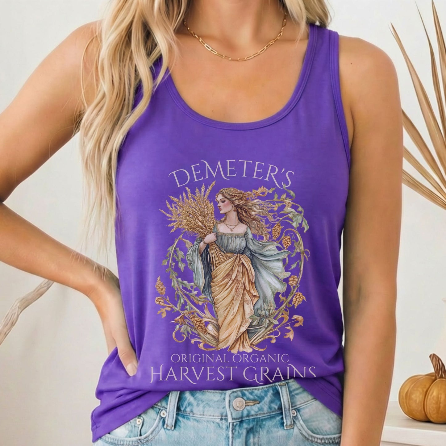 Tank Top Solid Purple Rush / XS Demeter's Original Organic Harvest Grains Women's Racerback Tank Top The Mystic Eden