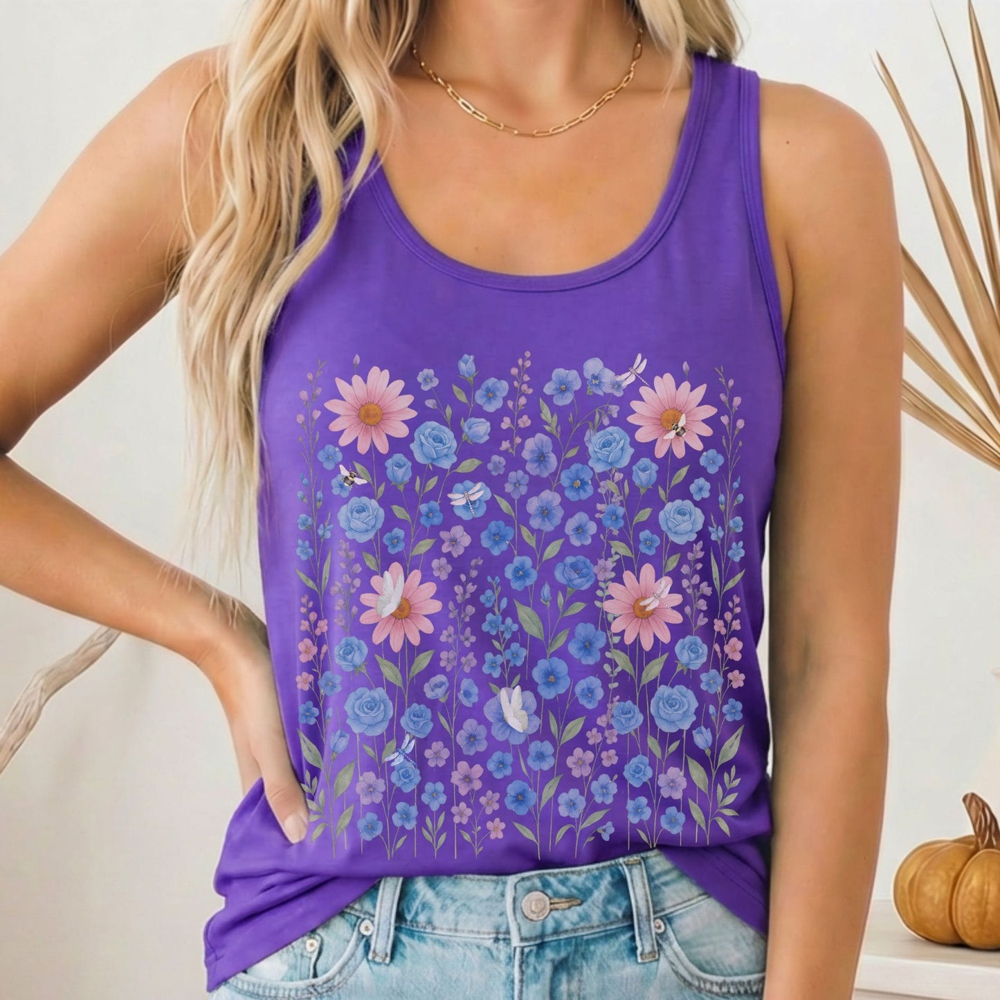 Tank Top Solid Purple Rush / XS Design 228 Tank Top The Mystic Eden