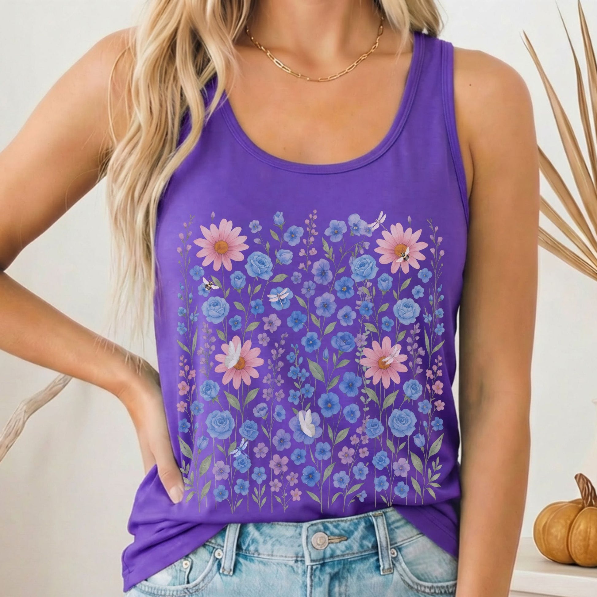Tank Top Solid Purple Rush / XS Design 228 Tank Top The Mystic Eden
