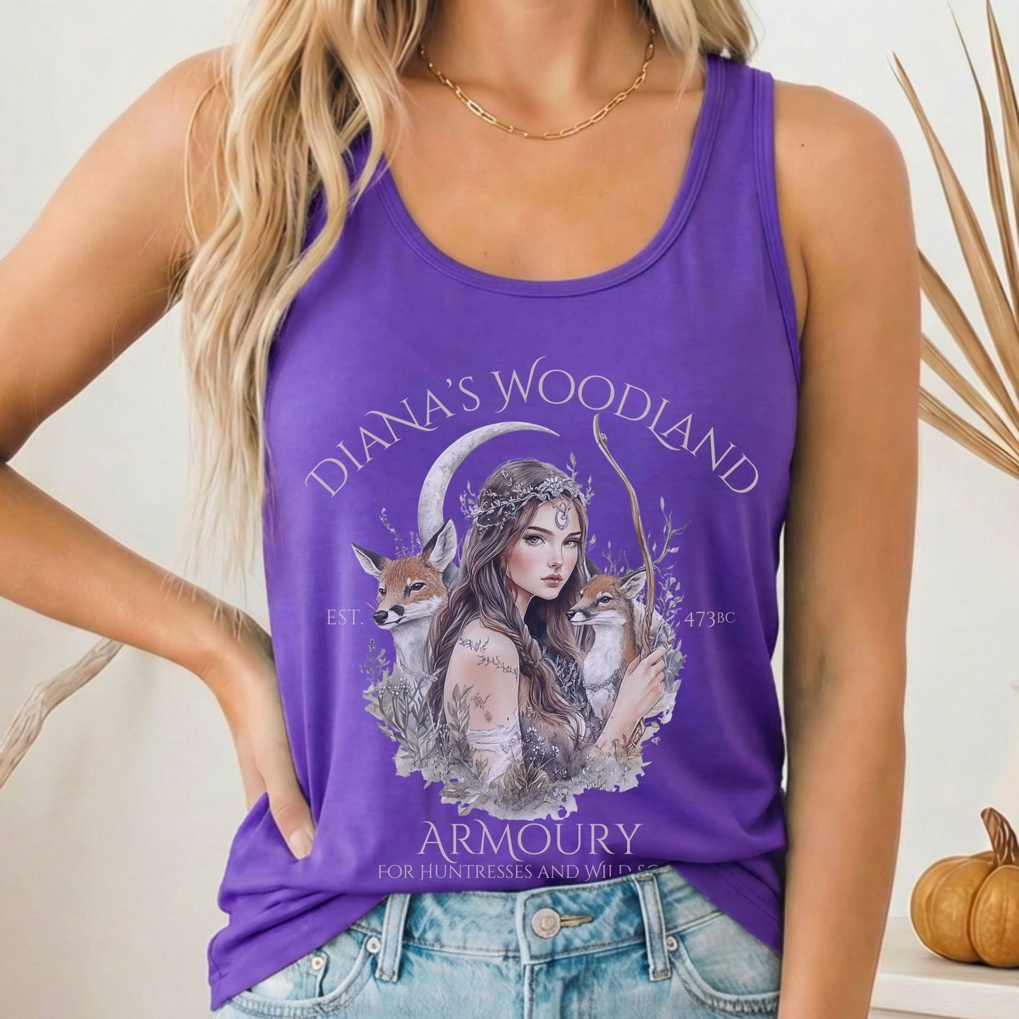 Tank Top Solid Purple Rush / XS Diana's Woodland Armoury Women's Racerback Tank Top The Mystic Eden