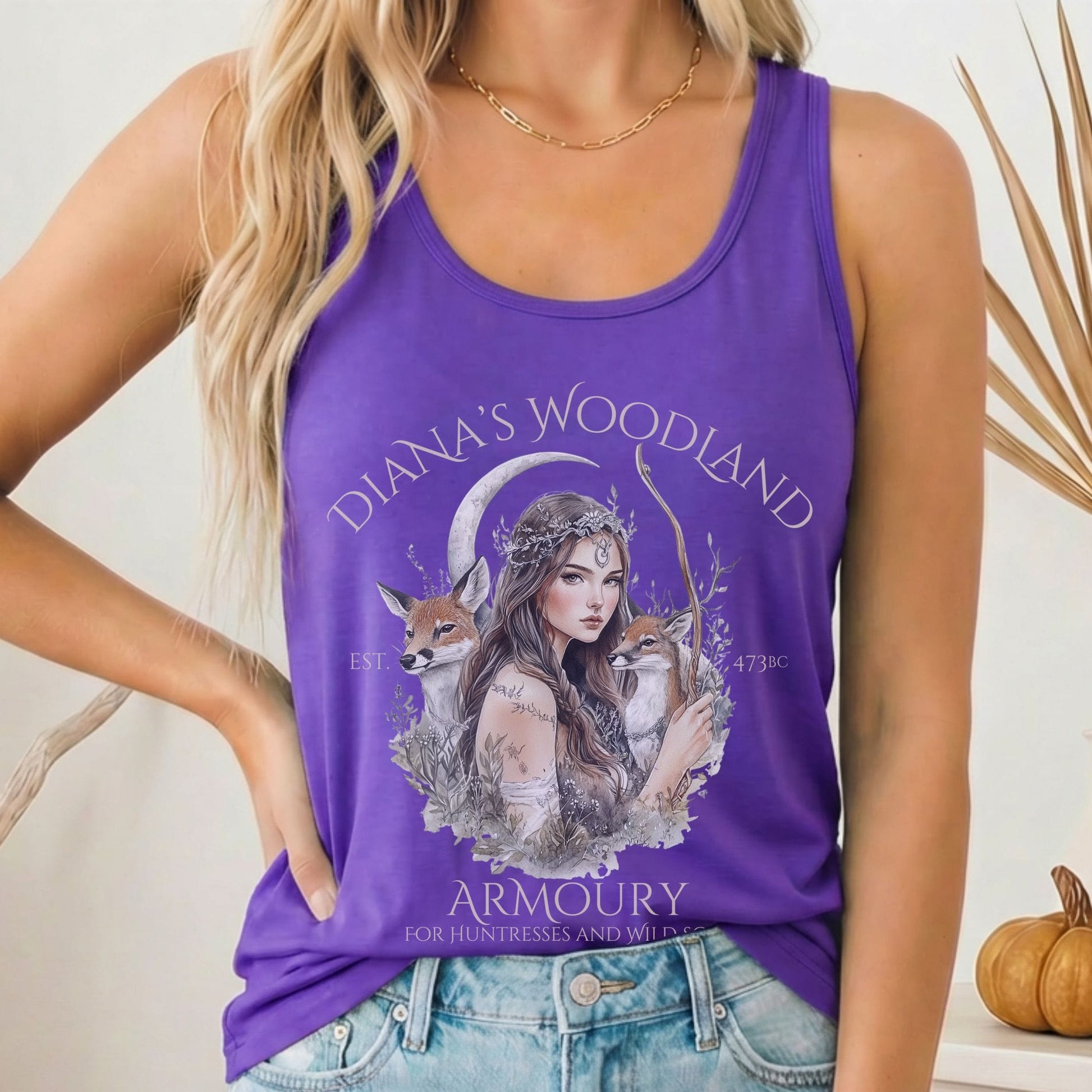 Tank Top Solid Purple Rush / XS Diana's Woodland Armoury Women's Racerback Tank Top The Mystic Eden