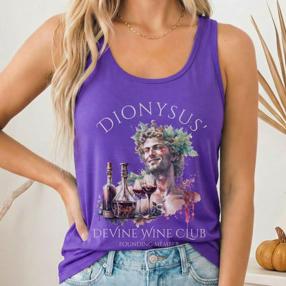 Tank Top Solid Purple Rush / XS Dionysus' Divine Wine Club God of Wine Women's Lightweight Tank Top The Mystic Eden