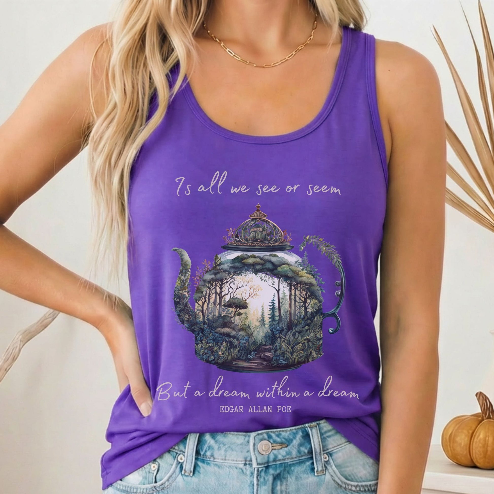 Tank Top Solid Purple Rush / XS Dream Within A Dream Poe Women's Racerback Tank Top The Mystic Eden
