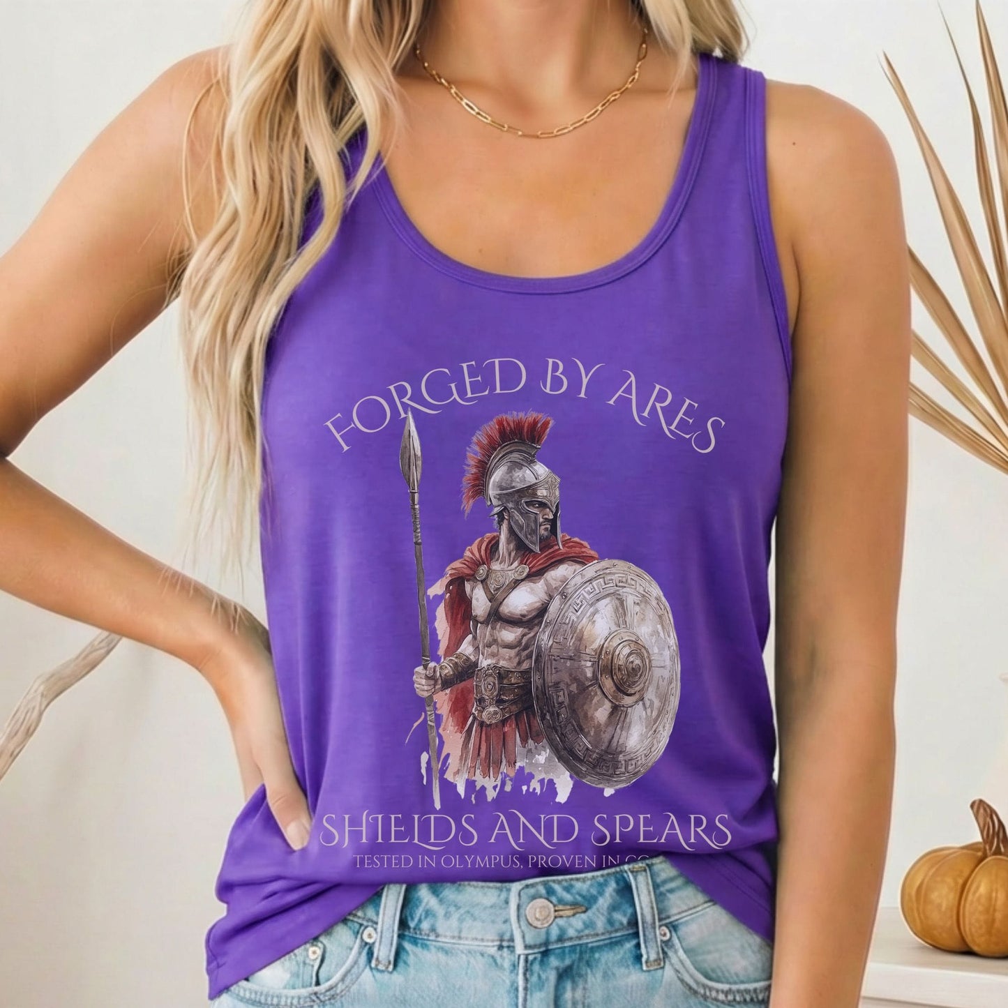 Tank Top Solid Purple Rush / XS Forged By Ares Shields & Spears Women's Racerback Tank Top The Mystic Eden