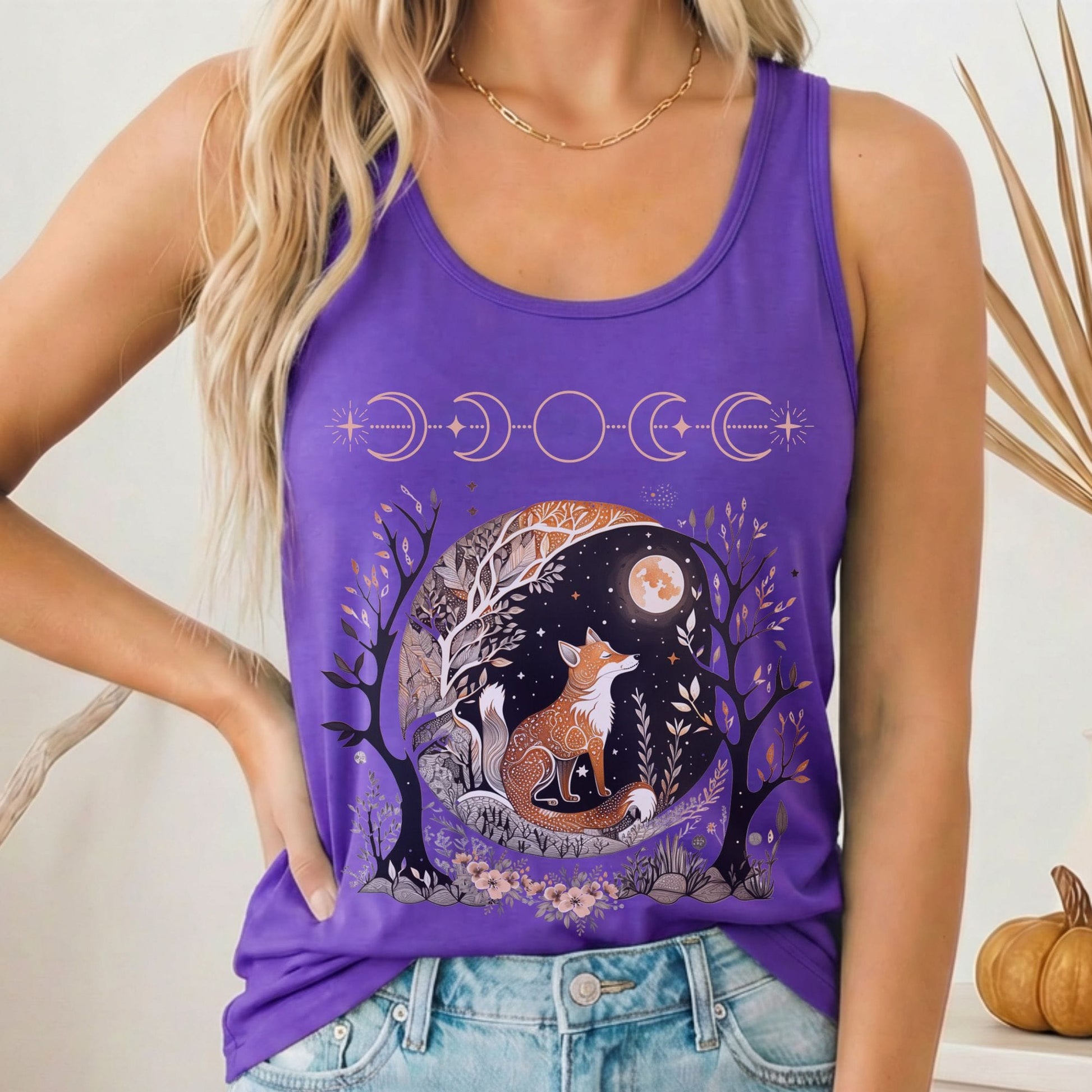 Tank Top Solid Purple Rush / XS Fox Whimsigoth Women's Racerback Tank Top The Mystic Eden