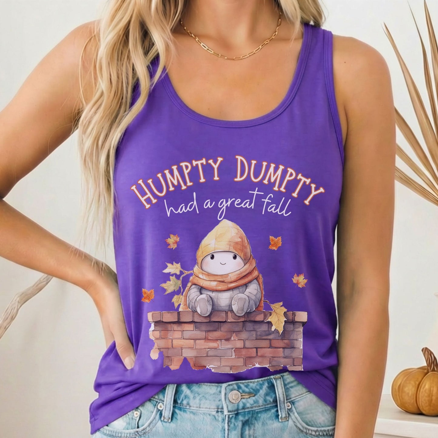 Tank Top Solid Purple Rush / XS Humpty Dumpty Had a Great Fall Women's Racerback Tank Top The Mystic Eden