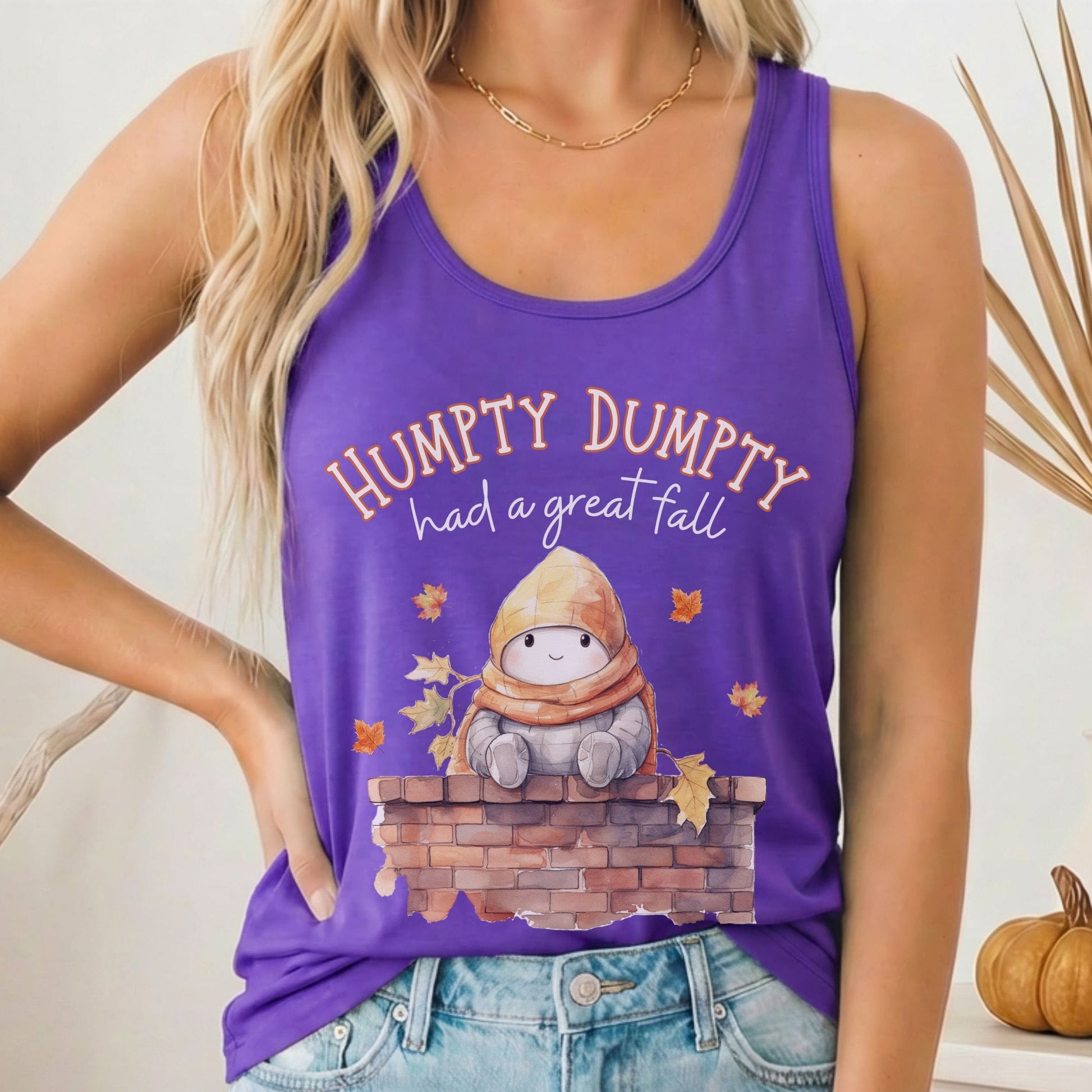 Tank Top Solid Purple Rush / XS Humpty Dumpty Had a Great Fall Women's Racerback Tank Top The Mystic Eden