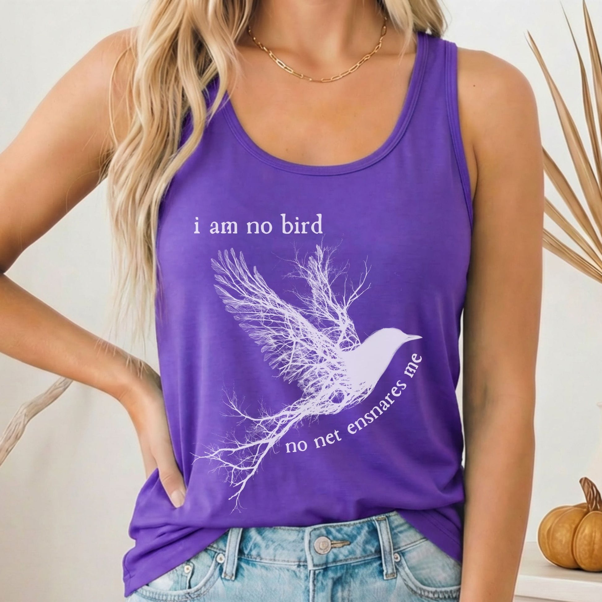 Tank Top Solid Purple Rush / XS I am no bird Jane Eyre Charlotte Brontë Women's Racerback Tank Top The Mystic Eden