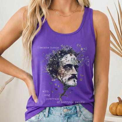 Tank Top Solid Purple Rush / XS I Became Insane Edgar Allan Poe Women's Racerback Tank Top The Mystic Eden