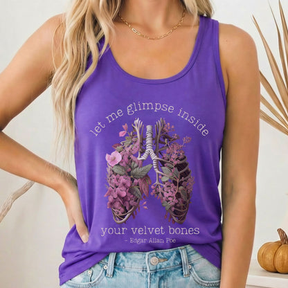 Tank Top Solid Purple Rush / XS Let Me Glimpse Inside Your Velvet Bones Women's Racerback Tank Top The Mystic Eden