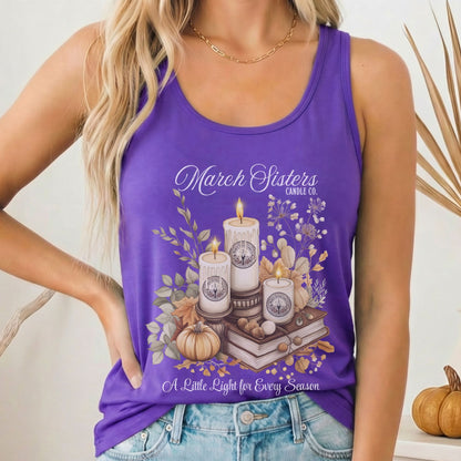 Tank Top Solid Purple Rush / XS March Sisters Candle Co Little Women Racerback Women's Tank Top The Mystic Eden
