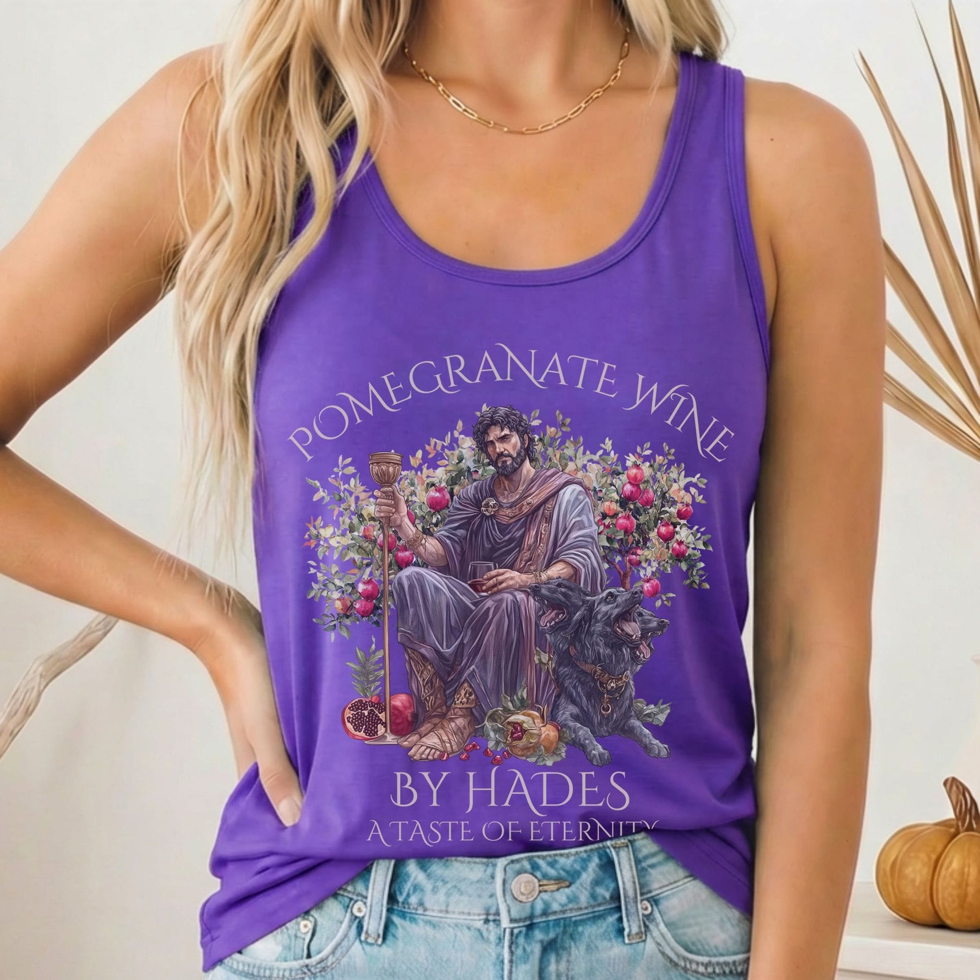 Tank Top Solid Purple Rush / XS Pomegranate Wine A Taste of Eternity Mythology Women's Racerback Tank Top The Mystic Eden