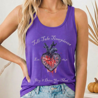 Tank Top Solid Purple Rush / XS Tell-tale Timepieces Poe Women's Racerback Tank Top The Mystic Eden