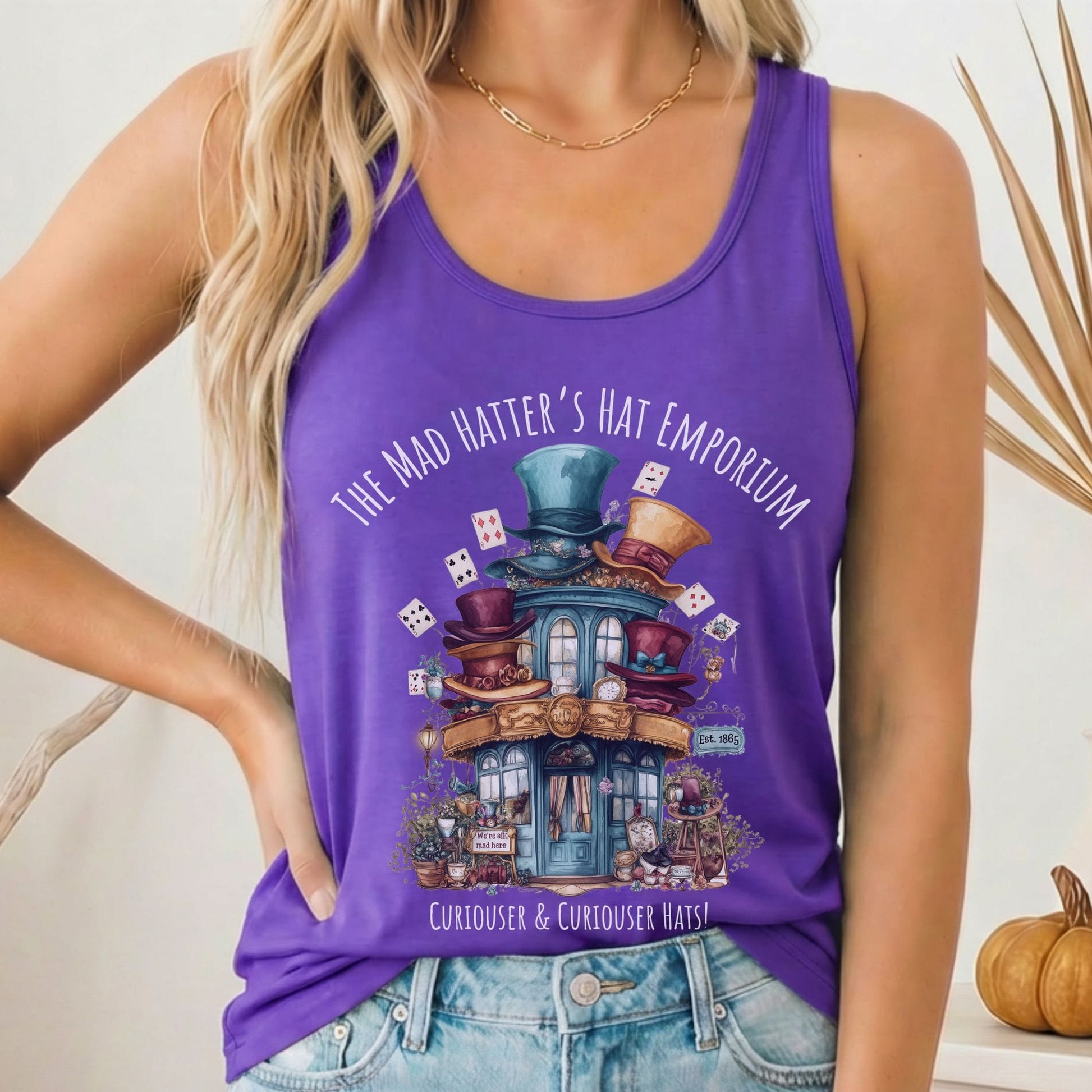 Tank Top Solid Purple Rush / XS The Mad Hatter's Hat Emporium Women's Racerback Tank Top The Mystic Eden