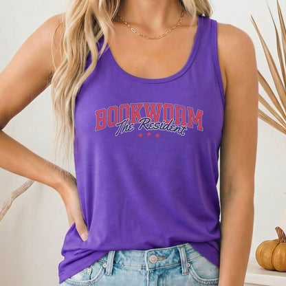 Tank Top Solid Purple Rush / XS The Resident Bookworm Women's Racerback Tank Top The Mystic Eden