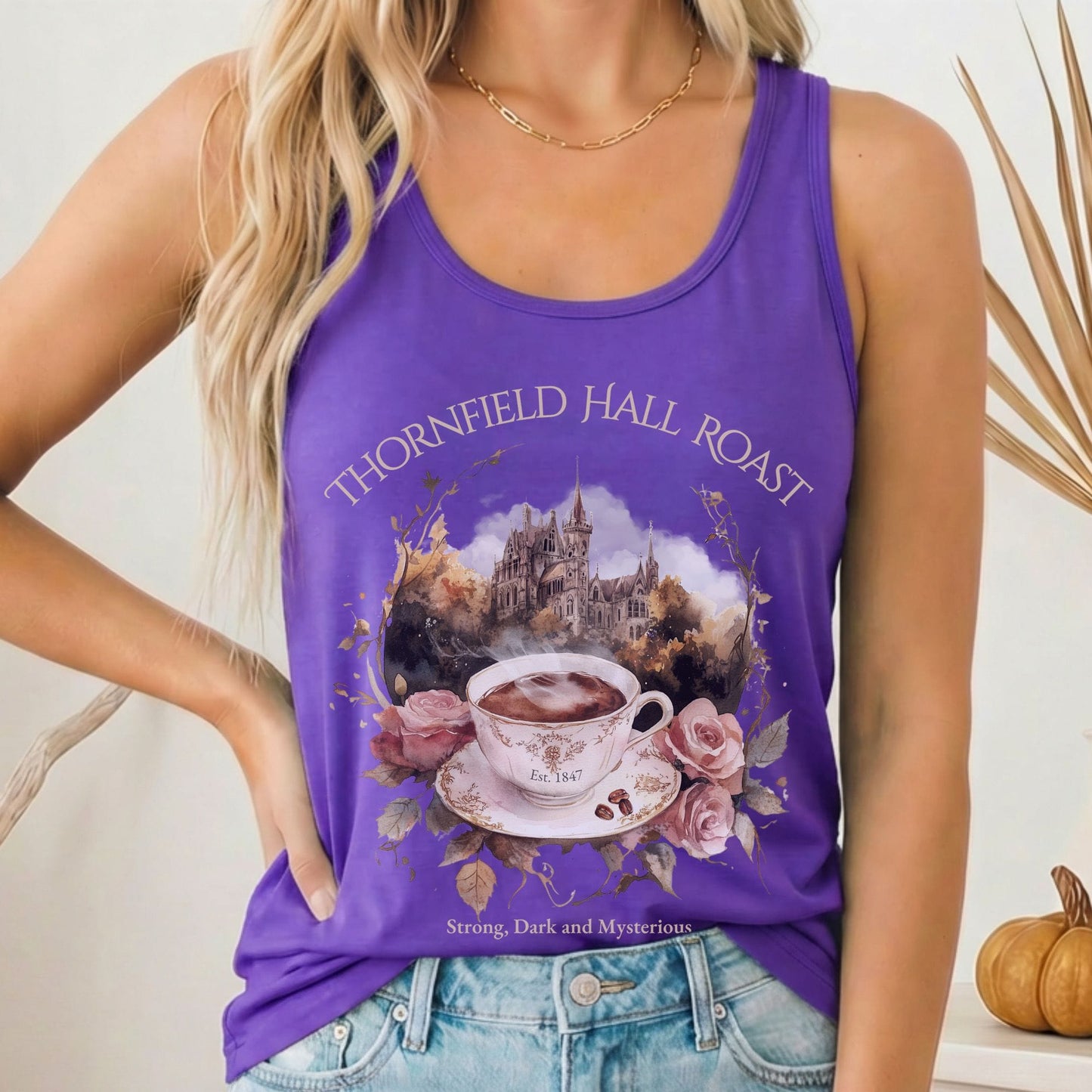 Tank Top Solid Purple Rush / XS Thornfield Hall Roast Jane Eyre Women's Racerback Tank Top The Mystic Eden