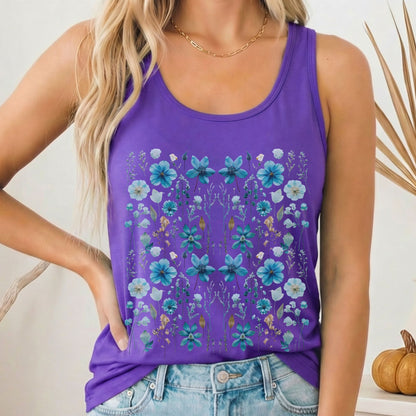 Tank Top Solid Purple Rush / XS Turquoise Wildflower Women's Lightweight Tank Top The Mystic Eden