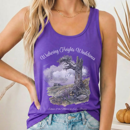 Tank Top Solid Purple Rush / XS Wuthering Heights Windchimes Women's Racerback Tank Top The Mystic Eden