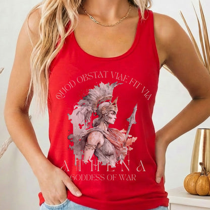 Tank Top Solid Red / XS Athena Greek Mythology Women's Racerback Tank Top The Mystic Eden