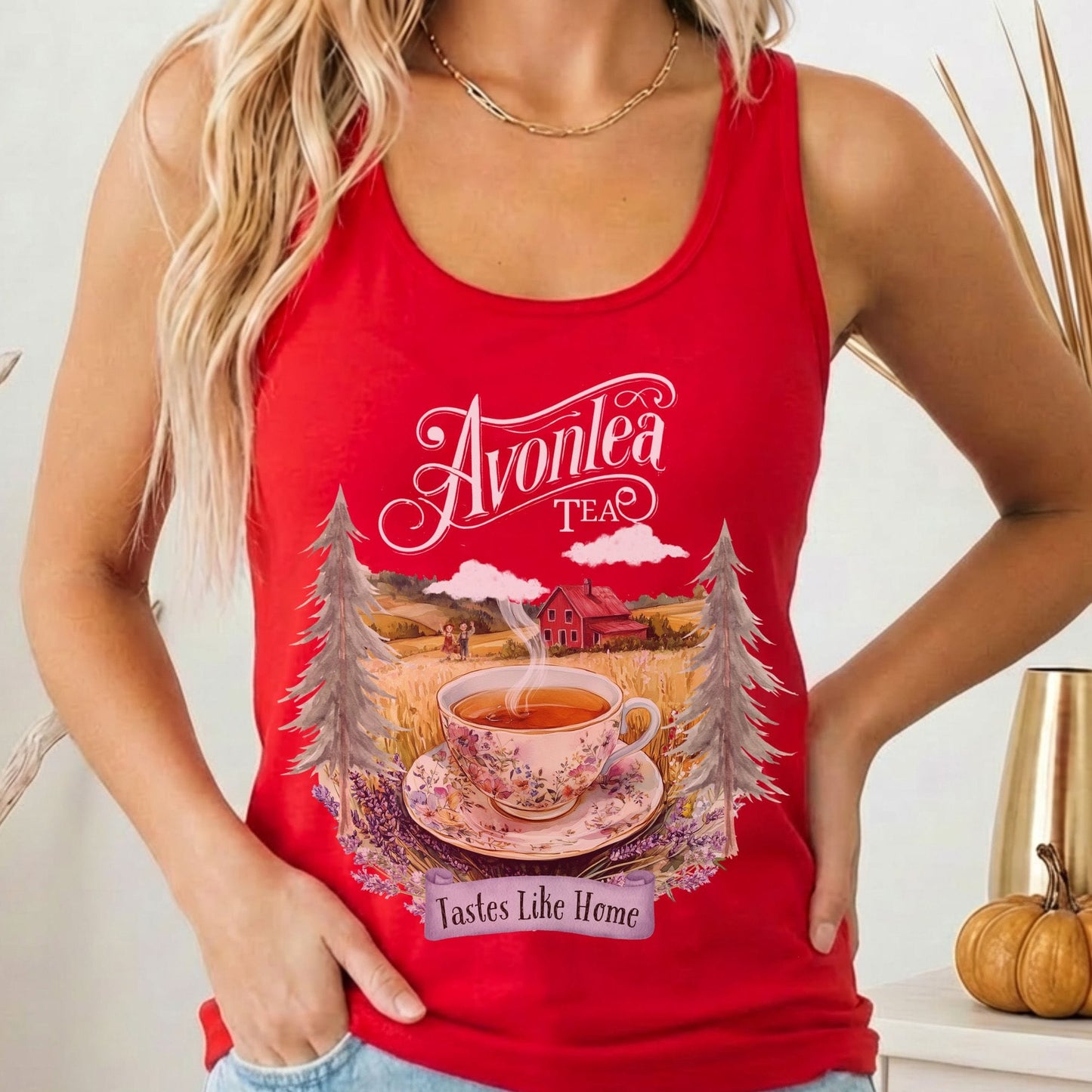 Tank Top Solid Red / XS Avonlea Tee Anne of Green Gables Women's Racerback Tank Top The Mystic Eden