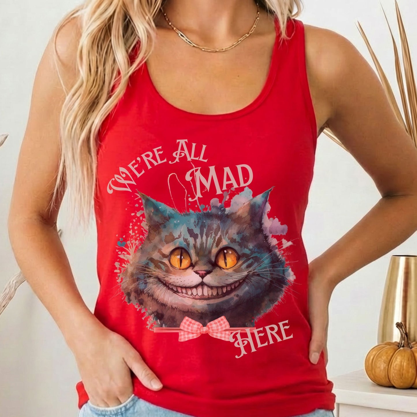 Tank Top Solid Red / XS Cheshire Cat Women's Racerback Tank Top The Mystic Eden