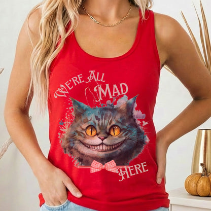 Tank Top Solid Red / XS Cheshire Cat Women's Racerback Tank Top The Mystic Eden