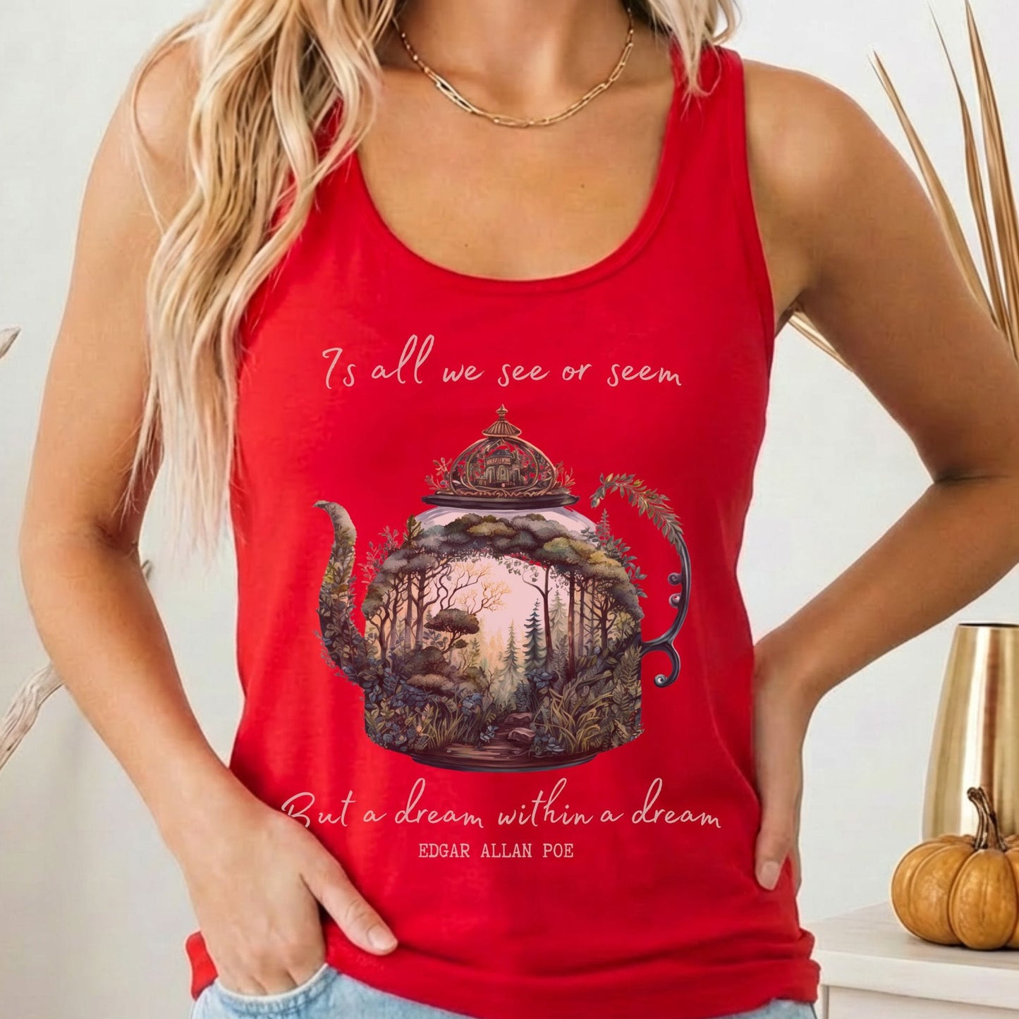 Tank Top Solid Red / XS Dream Within A Dream Poe Women's Racerback Tank Top The Mystic Eden