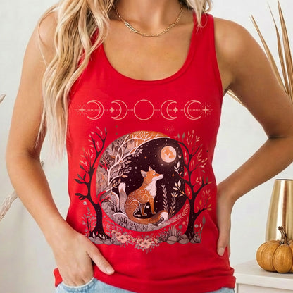 Tank Top Solid Red / XS Fox Whimsigoth Women's Racerback Tank Top The Mystic Eden