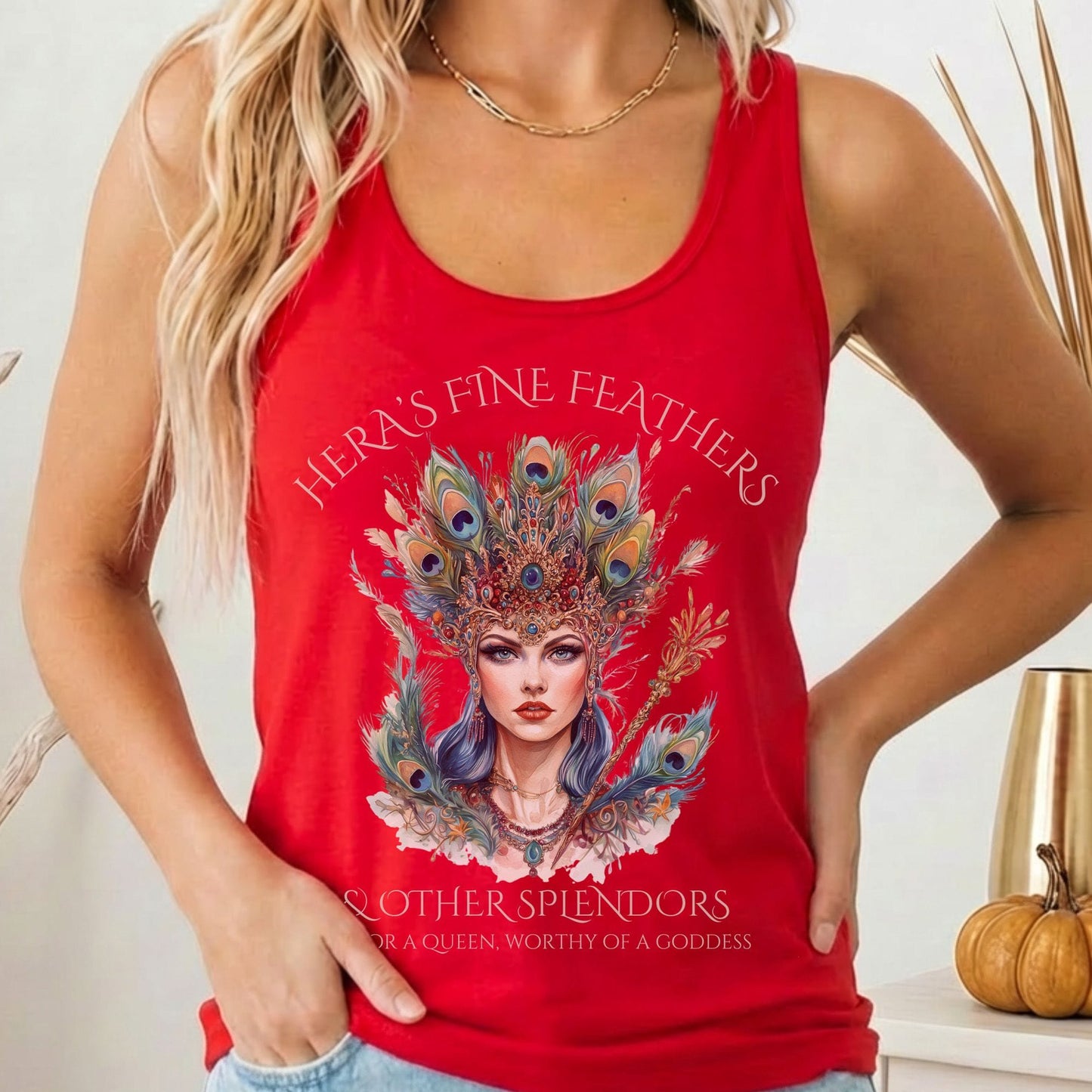 Tank Top Solid Red / XS Hera's Fine Feathers & Other Splendors Women's Racerback Tank Top The Mystic Eden