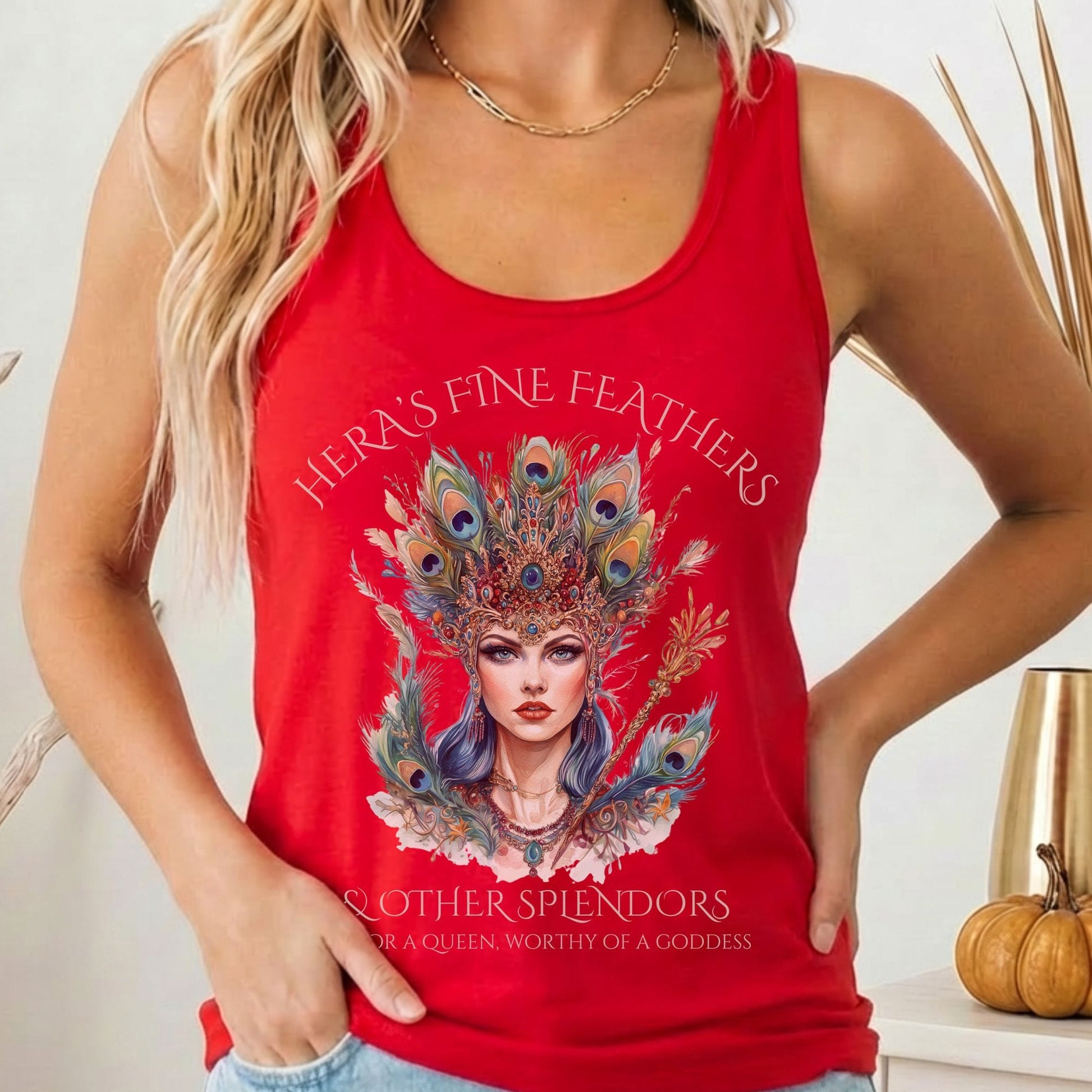 Tank Top Solid Red / XS Hera's Fine Feathers & Other Splendors Women's Racerback Tank Top The Mystic Eden