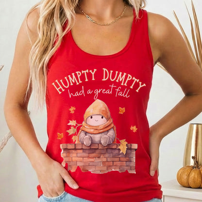Tank Top Solid Red / XS Humpty Dumpty Had a Great Fall Women's Racerback Tank Top The Mystic Eden
