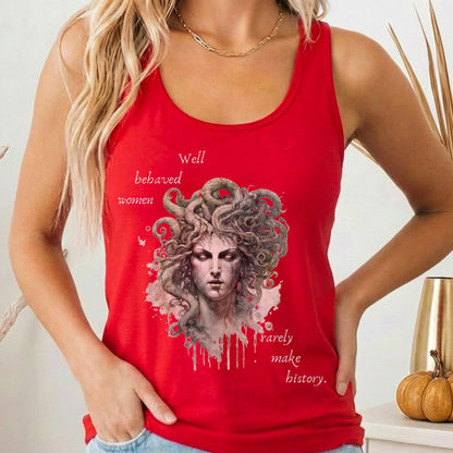 Tank Top Solid Red / XS Medusa Greek Mythology Women's Lightweight Racerback Tank Top The Mystic Eden