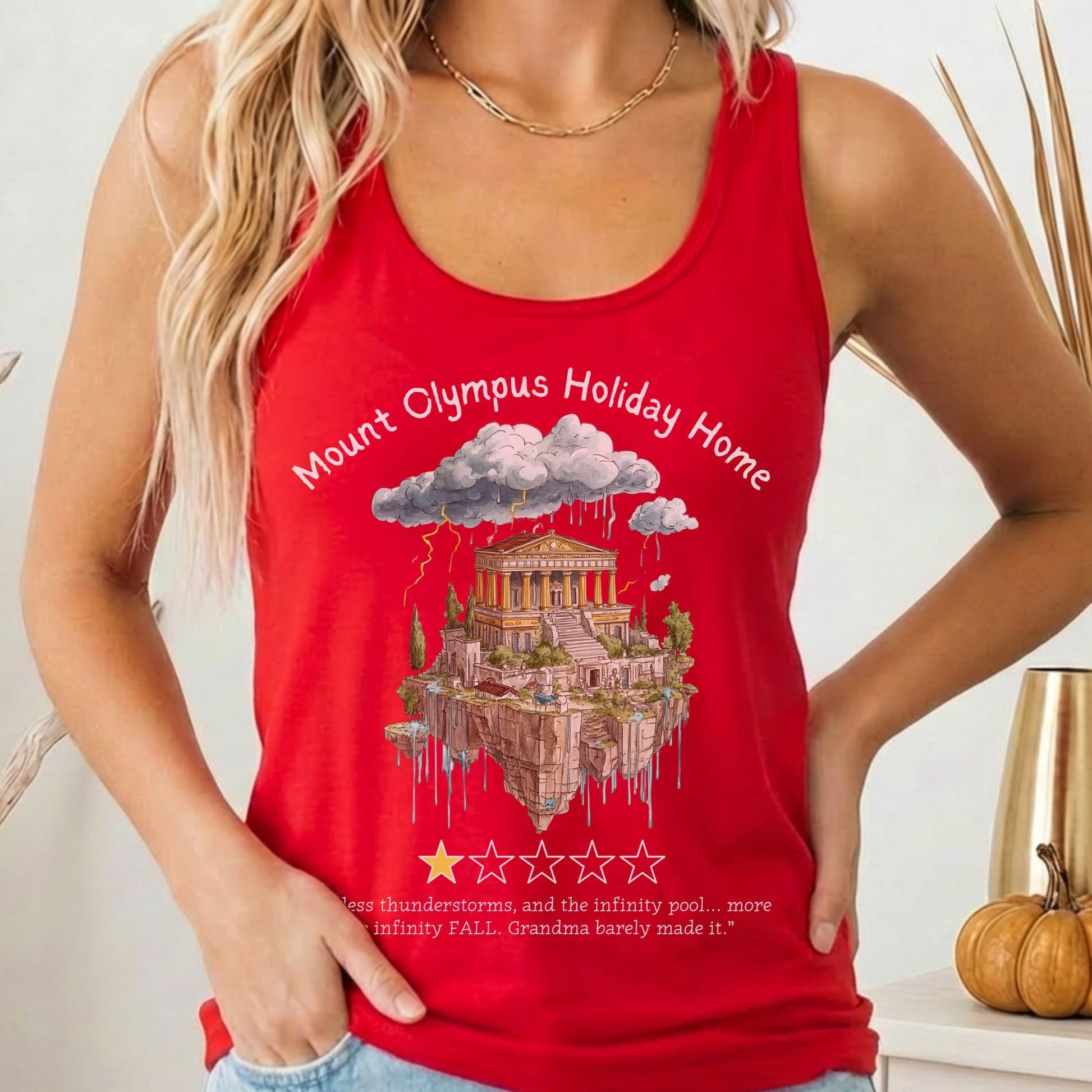 Tank Top Solid Red / XS Mount Olympus Holiday Home Women's Racerback Tank Top The Mystic Eden
