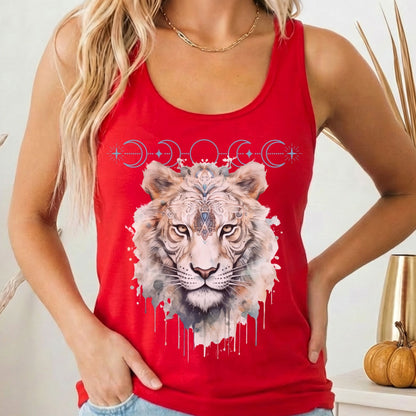 Tank Top Solid Red / XS Mystical White Tiger Women's Racerback Tank Top The Mystic Eden