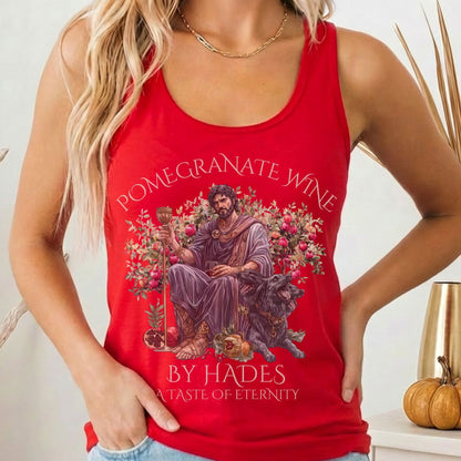 Tank Top Solid Red / XS Pomegranate Wine A Taste of Eternity Mythology Women's Racerback Tank Top The Mystic Eden