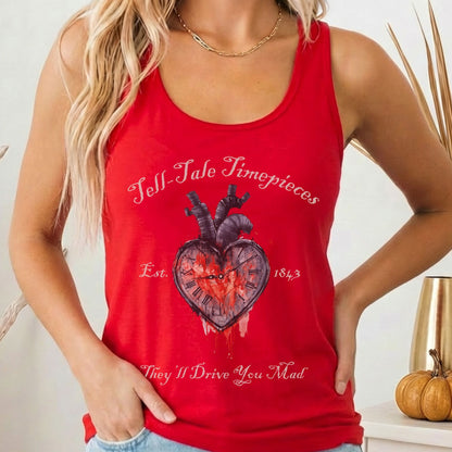 Tank Top Solid Red / XS Tell-tale Timepieces Poe Women's Racerback Tank Top The Mystic Eden