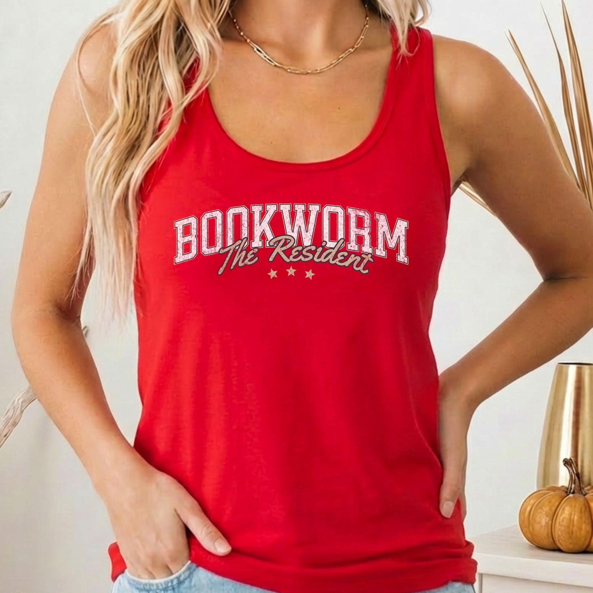Tank Top Solid Red / XS The Resident Bookworm Women's Racerback Tank Top The Mystic Eden